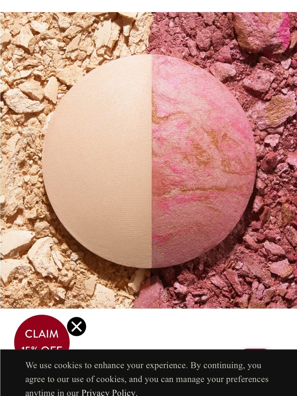 NWT Laura Geller Baked Blush-n-Highlight Split, Pink Buttercream/ French Vanilla